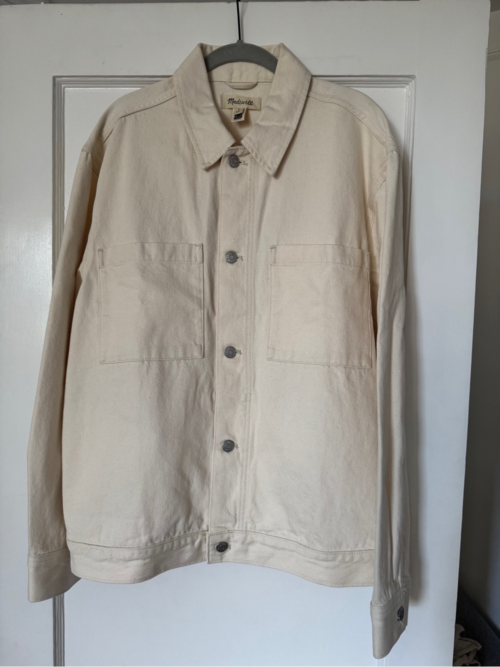 Madewell Men's Cream Button-Front Work Jacket